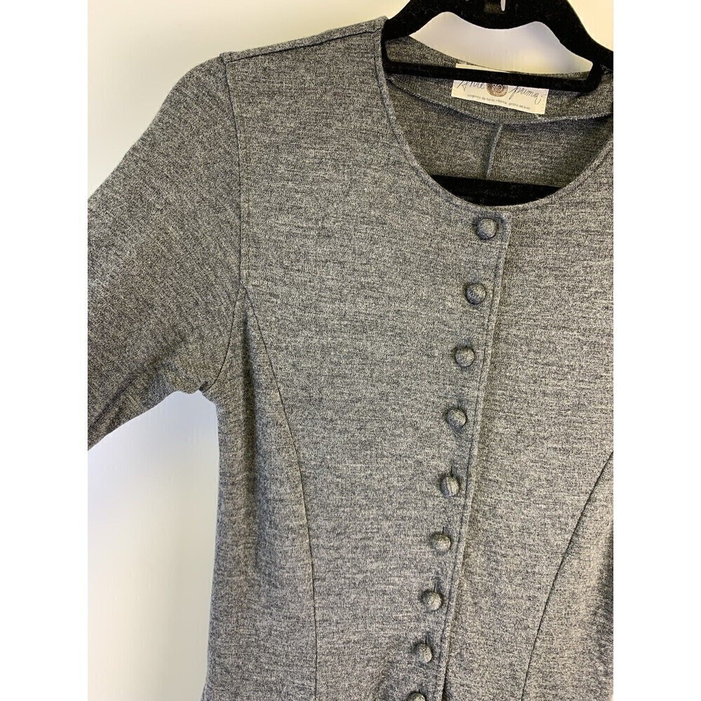 BOGO Anteprima Long Sleeve Flare Midi Dress Gray Wool Blend Buttons Womens Small - Picture 3 of 14
